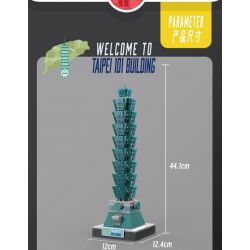 LINOOS LN7040 7040 TÒA NHÀ ĐÀI BẮC 101 bộ đồ chơi xếp lắp ráp ghép mô hình Architecture FAMOUS LANDMARK TAIPEI 101 BUILDING Công Trình Kiến Trúc 383 khối