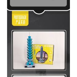 LINOOS LN7040 7040 TÒA NHÀ ĐÀI BẮC 101 bộ đồ chơi xếp lắp ráp ghép mô hình Architecture FAMOUS LANDMARK TAIPEI 101 BUILDING Công Trình Kiến Trúc 383 khối