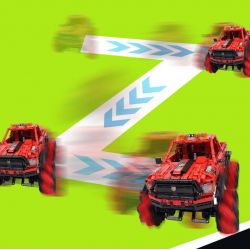 HAPPY BUILD PANGU YC-23035 23035 YC23035 RED RAPTOR MAI LUN STUNT XE ĐỊA HÌNH bộ đồ chơi xếp lắp ráp ghép mô hình Technic PICKUP TRUCK ROAD KING Kỹ Thuật Công Nghệ Cao Mô Hình Phương Tiện 1640 khối