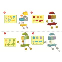 Xếp hình tàu hỏa học đếm Kids Home Toys 50 khối