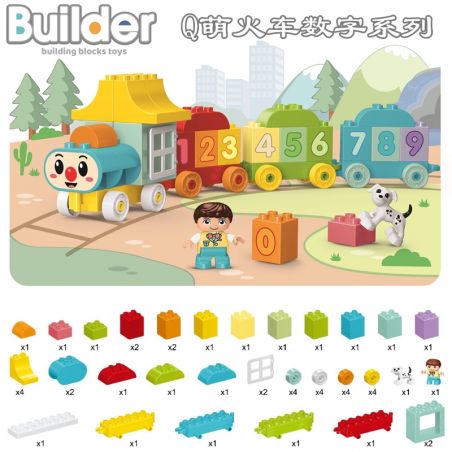 Xếp hình tàu hỏa học đếm Kids Home Toys 50 khối