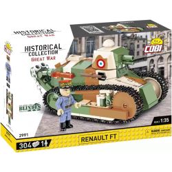 COBI 2991 2992 XE TĂNG RENAULT FT bộ đồ chơi xếp lắp ráp ghép mô hình Military Army Quân Sự Bộ Đội 304 khối