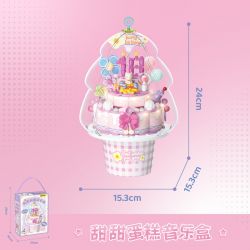 WEKKI 516158 HỘP NHẠC BÁNH NGỌT bộ đồ chơi xếp lắp ráp ghép mô hình Creator SWEET CAKE MUSIC BOX Sáng Tạo