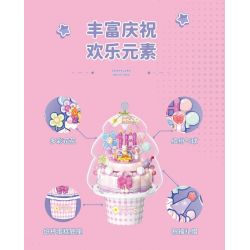 WEKKI 516158 HỘP NHẠC BÁNH NGỌT bộ đồ chơi xếp lắp ráp ghép mô hình Creator SWEET CAKE MUSIC BOX Sáng Tạo