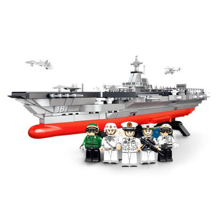 SEMBO 208039 CẤU TRÚC MÔ-ĐUN BA PHẦN CỦA TÀU SÂN BAY PHÚC KIẾN tỷ lệ 1:800 bộ đồ chơi xếp lắp ráp ghép mô hình Military Army Quân Sự Bộ Đội 1326 khối