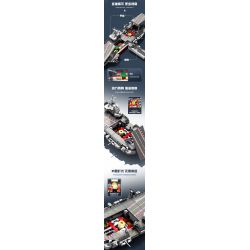 SEMBO 208039 CẤU TRÚC MÔ-ĐUN BA PHẦN CỦA TÀU SÂN BAY PHÚC KIẾN tỷ lệ 1:800 bộ đồ chơi xếp lắp ráp ghép mô hình Military Army Quân Sự Bộ Đội 1326 khối