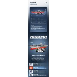 SEMBO 208039 CẤU TRÚC MÔ-ĐUN BA PHẦN CỦA TÀU SÂN BAY PHÚC KIẾN tỷ lệ 1:800 bộ đồ chơi xếp lắp ráp ghép mô hình Military Army Quân Sự Bộ Đội 1326 khối