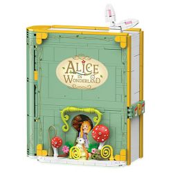 JIESTAR JJ9056 9056 CUỐN SÁCH TRUYỆN CỔ TÍCH CỦA ALICE TRÊN ĐƯỜNG CHẠY TRỐN bộ đồ chơi xếp lắp ráp ghép mô hình ALICE IN WONDERLAND 830 khối