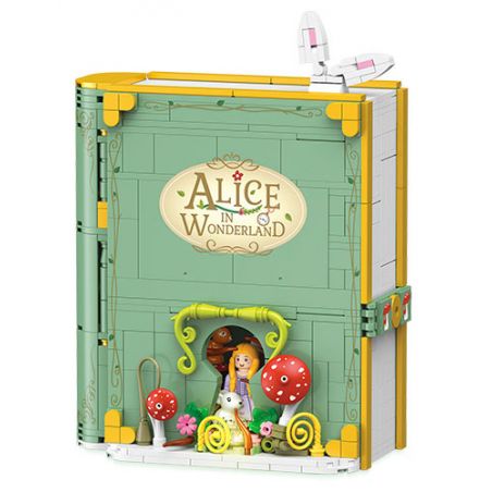 JIESTAR JJ9056 9056 CUỐN SÁCH TRUYỆN CỔ TÍCH CỦA ALICE TRÊN ĐƯỜNG CHẠY TRỐN bộ đồ chơi xếp lắp ráp ghép mô hình ALICE IN WONDERLAND 830 khối