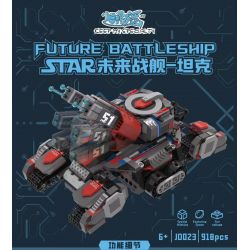 SMALL ANGLE JD023 NGÔI SAO THIẾT GIÁP HẠM TƯƠNG LAI bộ đồ chơi xếp lắp ráp ghép mô hình FUTURE BATTLESHIP 918 khối
