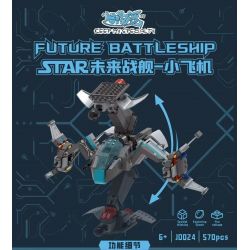 SMALL ANGLE JD024 NGÔI SAO MÁY BAY CHIẾN ĐẤU TRÊN KHÔNG TRONG TƯƠNG LAI bộ đồ chơi xếp lắp ráp ghép mô hình FUTURE BATTLESHIP 570 khối