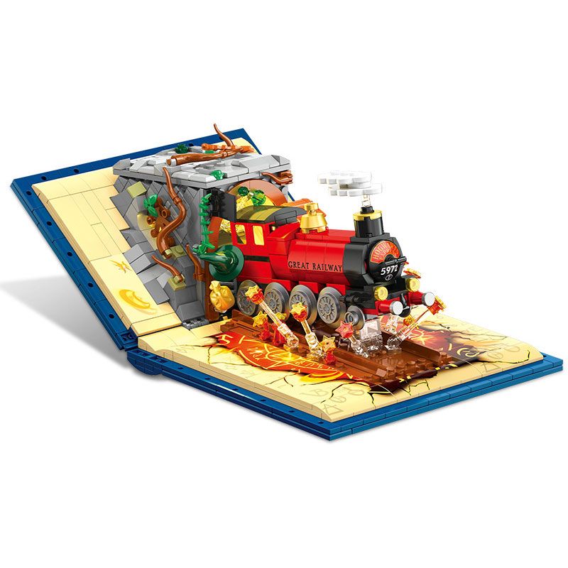 JIESTAR JJ9059 9059 CUỐN SÁCH TÀU MA THUẬT bộ đồ chơi xếp lắp ráp ghép mô hình Harry Potter WIZARD WORLD MONMENT EXPRESS TRAIN Chú Bé Phù Thủy 889 khối