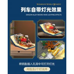 JIESTAR JJ9059 9059 CUỐN SÁCH TÀU MA THUẬT bộ đồ chơi xếp lắp ráp ghép mô hình Harry Potter WIZARD WORLD MONMENT EXPRESS TRAIN Chú Bé Phù Thủy 889 khối