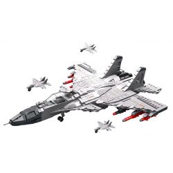 JIESTAR 61056 MÁY BAY CHIẾN ĐẤU TRÊN TÀU SÂN J-15 bộ đồ chơi xếp lắp ráp ghép mô hình Military Army WARCRAFTS Quân Sự Bộ Đội 1386 khối