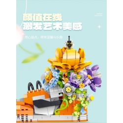 GULY 60512 CHẬU TRỒNG GIÀY THỜI THƯỢNG CHAOHUA CAM NGÔN bộ đồ chơi xếp lắp ráp ghép mô hình HIPSTER SHOE PLANT 836 khối