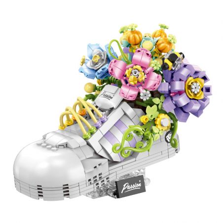 GULY 60513 CHẬU TRỒNG GIÀY THỜI THƯỢNG JACARANDA bộ đồ chơi xếp lắp ráp ghép mô hình HIPSTER SHOE PLANT 812 khối