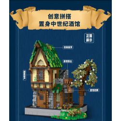 JMBRICKLAYER 30124 MorkModel 033033 Mork Model 033033 QUÁN RƯỢU bộ đồ chơi xếp lắp ráp ghép mô hình Medieval Castle MEDIEVAL TAVERN Chiến Tranh Trung Cổ 1872 khối