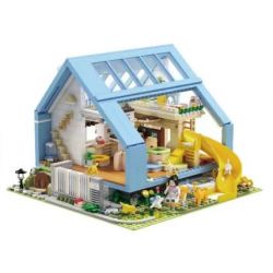 JIALE SPECIAL 61031 MÈO CHÓ VÀ NHÀ bộ đồ chơi xếp lắp ráp ghép mô hình City Thành Phố 1456 khối