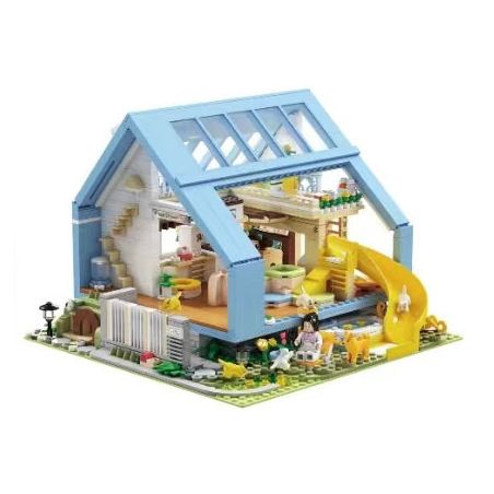 JIALE SPECIAL 61031 MÈO CHÓ VÀ NHÀ bộ đồ chơi xếp lắp ráp ghép mô hình City Thành Phố 1456 khối