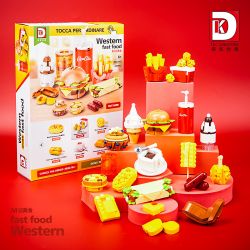 DK 5025 ĐỒ ĂN CỦA M bộ đồ chơi xếp lắp ráp ghép mô hình WESTERN FAST FOOD 827 khối