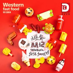 DK 5025 ĐỒ ĂN CỦA M bộ đồ chơi xếp lắp ráp ghép mô hình WESTERN FAST FOOD 827 khối