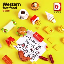 DK 5025 ĐỒ ĂN CỦA M bộ đồ chơi xếp lắp ráp ghép mô hình WESTERN FAST FOOD 827 khối