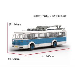 BEIJING FLAVOR ERA 005-23A PHƯƠNG TIỆN GIAO THÔNG CÔNG CỘNG CỔ ĐIỂN CỦA BẮC KINH XE ĐẨY JINGYI BK540 tỷ lệ 1:40 bộ đồ chơi xếp lắp ráp ghép mô hình Creator Sáng Tạo 304 khối