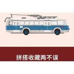 BEIJING FLAVOR ERA 005-23A PHƯƠNG TIỆN GIAO THÔNG CÔNG CỘNG CỔ ĐIỂN CỦA BẮC KINH XE ĐẨY JINGYI BK540 tỷ lệ 1:40 bộ đồ chơi xếp lắp ráp ghép mô hình Creator Sáng Tạo 304 khối