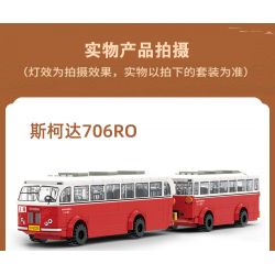 BEIJING FLAVOR ERA 007-23A XE BUÝT CỔ ĐIỂN BẮC KINH SKODA 706RO tỷ lệ 1:40 bộ đồ chơi xếp lắp ráp ghép mô hình Creator Sáng Tạo 520 khối