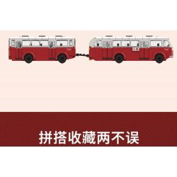 BEIJING FLAVOR ERA 007-23A XE BUÝT CỔ ĐIỂN BẮC KINH SKODA 706RO tỷ lệ 1:40 bộ đồ chơi xếp lắp ráp ghép mô hình Creator Sáng Tạo 520 khối