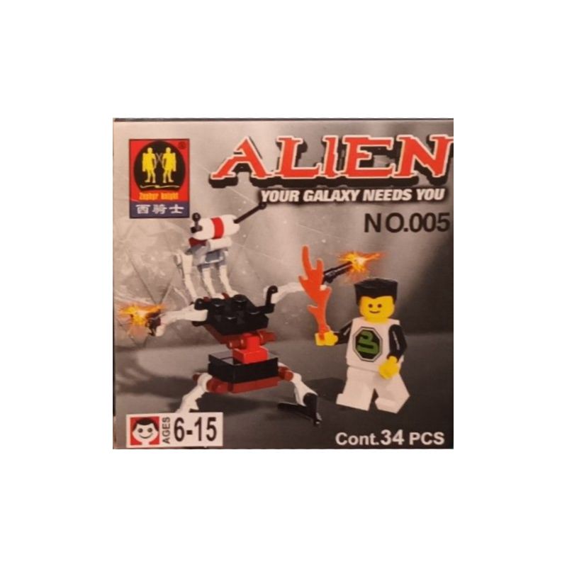 ZEPHYR KNIGHT 005 ALIEN GALAXY CỦA BẠN CẦN bộ đồ chơi xếp lắp ráp ghép mô hình City ALIEN YOUR GALAXY NEEDS Thành Phố 34 khối