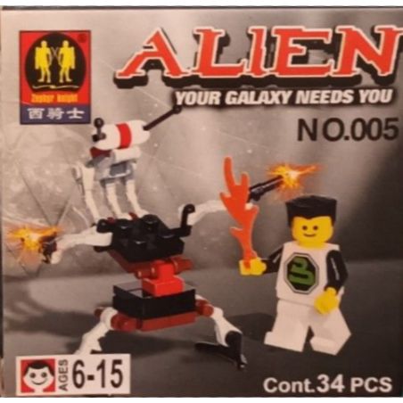 ZEPHYR KNIGHT 005 ALIEN GALAXY CỦA BẠN CẦN bộ đồ chơi xếp lắp ráp ghép mô hình City ALIEN YOUR GALAXY NEEDS Thành Phố 34 khối