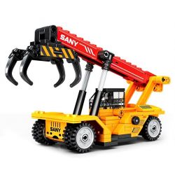 SEMBO 712049 CÔNG NGHIỆP NẶNG SANY CẦN CẨU GỖ bộ đồ chơi xếp lắp ráp ghép mô hình City ROUND LOG CRANE Thành Phố 174 khối