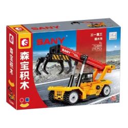SEMBO 712049 CÔNG NGHIỆP NẶNG SANY CẦN CẨU GỖ bộ đồ chơi xếp lắp ráp ghép mô hình City ROUND LOG CRANE Thành Phố 174 khối