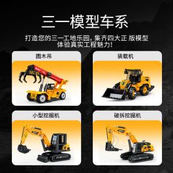 SEMBO 712049 CÔNG NGHIỆP NẶNG SANY CẦN CẨU GỖ bộ đồ chơi xếp lắp ráp ghép mô hình City ROUND LOG CRANE Thành Phố 174 khối