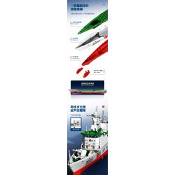 SEMBO 208038 MỘT QUỐC GIA HÙNG MẠNH TÀU CẢNH SÁT BIỂN TYPE 818 BLUE SEA GUARDIAN bộ đồ chơi xếp lắp ráp ghép mô hình Military Army Quân Sự Bộ Đội 691 khối