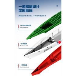 SEMBO 208038 MỘT QUỐC GIA HÙNG MẠNH TÀU CẢNH SÁT BIỂN TYPE 818 BLUE SEA GUARDIAN bộ đồ chơi xếp lắp ráp ghép mô hình Military Army Quân Sự Bộ Đội 691 khối