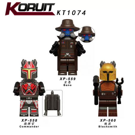 KORUIT KT1074 1074 XP-558 XP-559 XP-560 3 NHÂN VẬT NHỎ CỦA MANDALORIAN bộ đồ chơi xếp lắp ráp ghép mô hình Star Wars Chiến Tranh Giữa Các Vì Sao