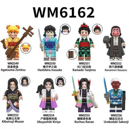 WM 2555 2556 6162 2549 2550 2551 2552 2553 2554 KẺ GIẾT QUỶ KIMETSU NO YAIBA 8 LOẠI NHÂN VẬT NHỎ bộ đồ chơi xếp lắp ráp ghép mô hình Movie & Game Phim Và Trò Chơi
