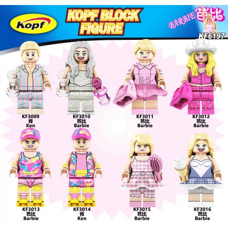 KOPF KF6197 6197 KF3009 3009 KF3010 3010 KF3011 3011 KF3012 3012 KF3013 3013 KF3014 3014 KF3015 3015 KF3016 3016 NHÂN VẬT BARBIE 8 LOẠI bộ đồ chơi xếp lắp ráp ghép mô hình Movie & Game Phim Và Trò Chơi