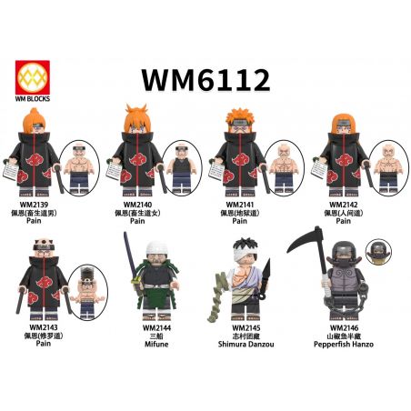 WM 6112 2139 2140 2141 2142 2143 2144 2145 2146 NARUTO MINIFIGURES 8 LOẠI bộ đồ chơi xếp lắp ráp ghép mô hình Movie & Game Phim Và Trò Chơi