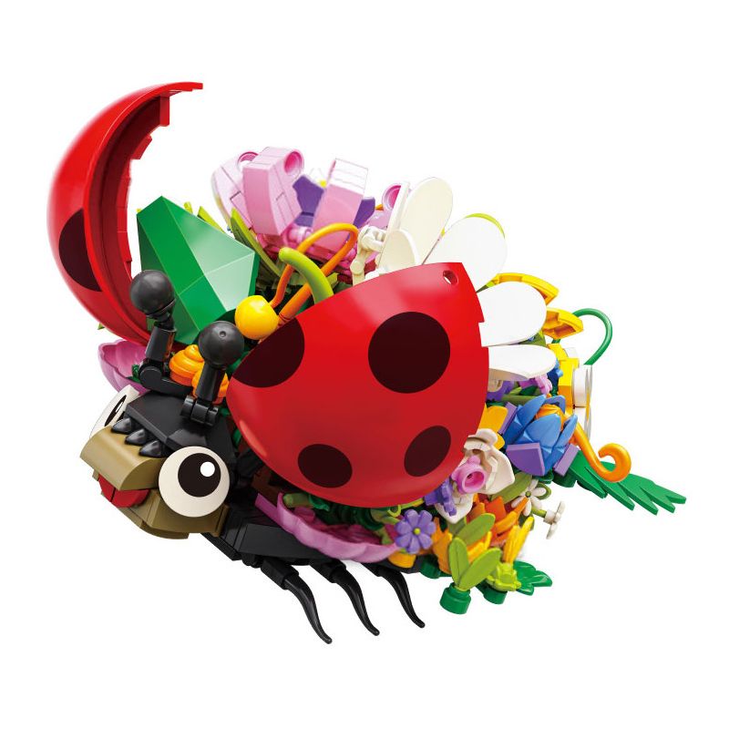 Bozhi 81118 NGÔN NGỮ HOA BỌ RÙA BẢY SAO bộ đồ chơi xếp lắp ráp ghép mô hình FLORAL 470 khối