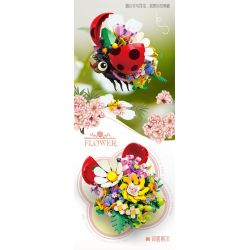 Bozhi 81118 NGÔN NGỮ HOA BỌ RÙA BẢY SAO bộ đồ chơi xếp lắp ráp ghép mô hình FLORAL 470 khối