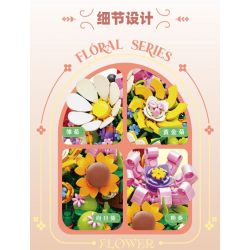 Bozhi 81118 NGÔN NGỮ HOA BỌ RÙA BẢY SAO bộ đồ chơi xếp lắp ráp ghép mô hình FLORAL 470 khối