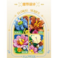 Bozhi 81119 NGÔN NGỮ HOA CON ONG NHỎ bộ đồ chơi xếp lắp ráp ghép mô hình FLORAL 627 khối