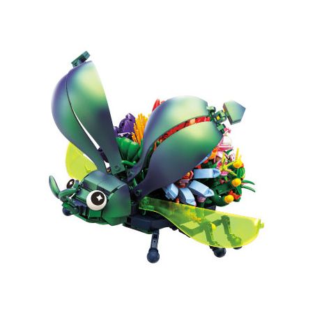 Bozhi 81120 NGÔN NGỮ CỦA CÁC LOÀI HOA BỌ TÊ GIÁC HAI NHÁNH GRADIENT bộ đồ chơi xếp lắp ráp ghép mô hình FLORAL 701 khối