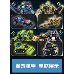 Kazi KY8107 8107 8 LOẠI CƠ CHẾ BIẾN ĐỔI ĐỘ KÉP bộ đồ chơi xếp lắp ráp ghép mô hình DEFORMATION 1204 khối