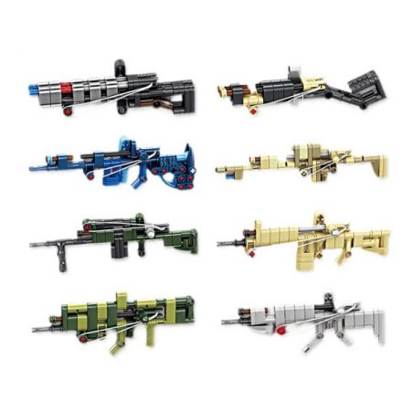 GBL KY1117 1117 KỸ SƯ CƠ KHÍ MẪU SÚNG TRƯỜNG 8 bộ đồ chơi xếp lắp ráp ghép mô hình Military Army Quân Sự Bộ Đội 398 khối