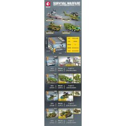 SEMBO 207078 207079 207080 207081 SURVIVAL WAR 4 MÔ HÌNH TÀU TUẦN DƯƠNG MOSKVA XE TÊN LỬA NEPTUNE TRỰC THĂNG VẬN TẢI MI-8 TĂNG CHIẾN ĐẤU CHỦ LỰC T-14 bộ đồ chơi xếp lắp ráp ghép mô hình Military Army SURVIVAL WARFARE Quân Sự Bộ Đội 792 khối