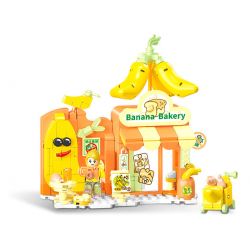 SEMBO 601559 NÓI KHÔNG VỚI BURNT GREEN BAKERY bộ đồ chơi xếp lắp ráp ghép mô hình FUNNY JUICE 323 khối